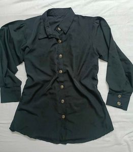 Chic Black Button-Up Shirt