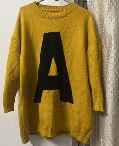 Yellow Knit 'A' Sweater Dress