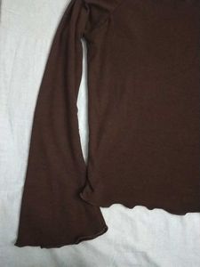 Brown Bell Sleeve Top