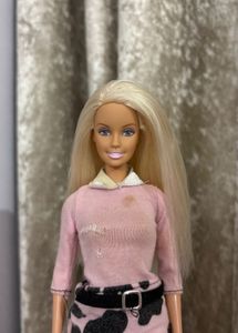 Cute Pink Cow Print Barbie Set