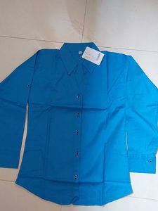 New blue Long Sleeve Button-Up Shirt