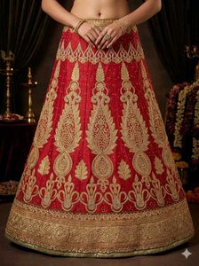 Stunning Red Embroidered Lehenga Choli