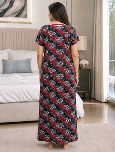 Women's Floral Printed Full Length Nighty | Soft H