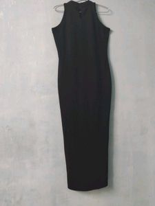 Elegant Black High Neck Maxi Dress