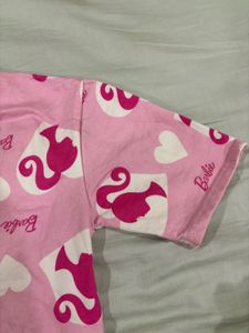 Pink Barbie Graphic Print T-Shirt