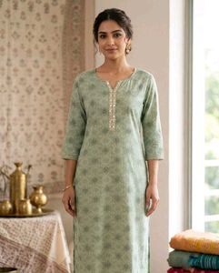 Elegant Green Printed Kurta