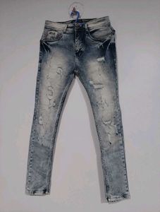 Zara Man Distressed Slim Fit Jeans