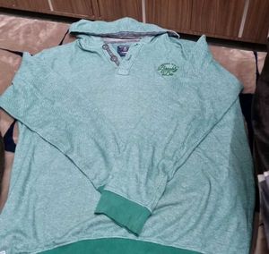 Green Hoodie with Embroidered Logo