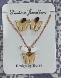 FREE DELIVERY Butterfly Pendant and Earrings Set