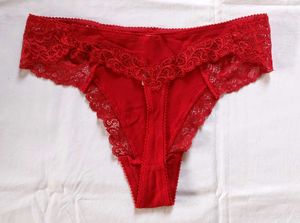 Red Lace Detail Thong ❤️