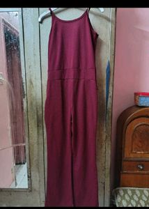 Maroon Spaghetti Strap Jumpsuit
