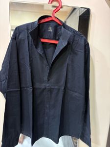 Classic Navy Band Collar Shirt