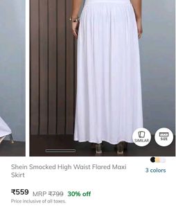 SHEIN High Waist Flared Maxi Skirt – White