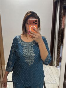 Teal Kurta Set with Palazzos