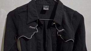 Unique Black Face Print Shirt