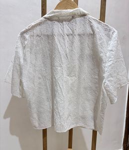 Chic White Eyelet Crop Top