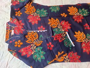 Blue Floral Printed Kurta