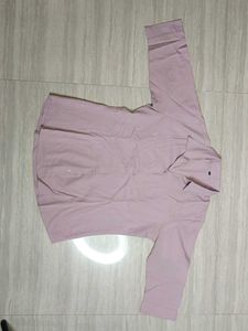 Pastel Pink Collared Button-Up Shirt