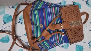 Semi Leather Look Stylish Girls Backpack