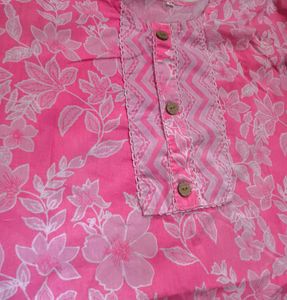 Pink Floral Kurta Set