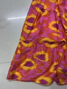 Vibrant Ikat Print Tiered Skirt