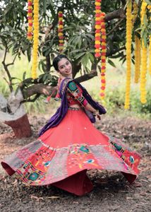 Beautiful orange & Purple Lehenga Choli Set