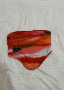Vibrant Abstract Print Bikini Top