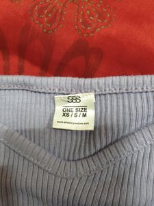 SSS Lilac Ribbed Crop Top