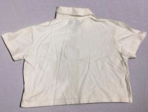 White Collared Crop Top