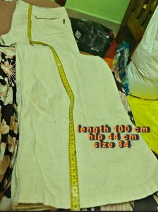 Cream Wide Leg Jeans