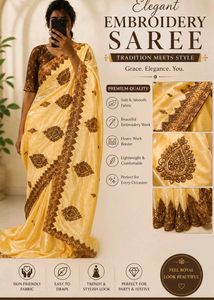 royal look embroidery saree