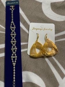 Sparkling Bracelet &amp; Stylish Earrings Set
