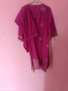 anouk brand Pink coord Set with Gold Print