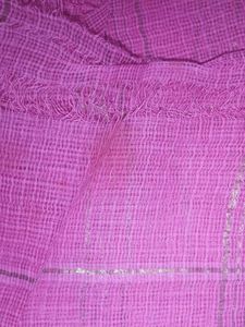 Vibrant Pink Odhna with Metallic Stripes