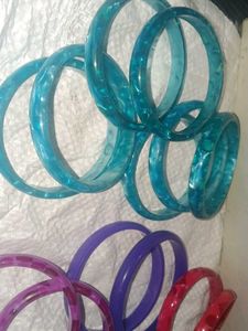 Set of Teal and Purple Bangles