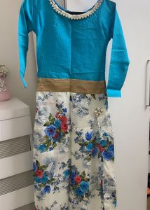 Beautiful Sky Blue Floral Print Kurta