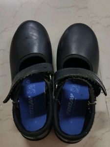 Girls' Black School Shoe & 3 Set Of White Socks