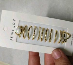 Set of 10 Anti tarnish Rings
