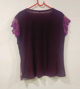 Stylish Purple Lace Top