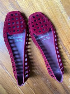 Heavenly Jelly Red Cut-Out Ballet Flats