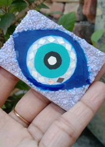 Beadwork Evil Eye Magnet -  Resin Coated