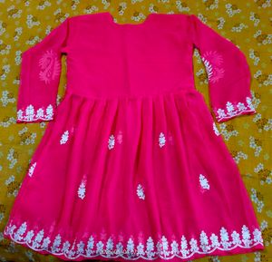 Pink Embroidered Kurti