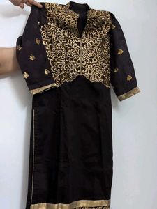 Elegant Wine color Kurta with Gold Embroidery
