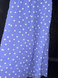 Blue Polka Dot Midi Skirt