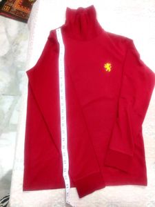 Red Long Sleeve Turtleneck Top