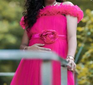 Elegant Pink Maternity Gown