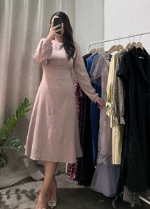 Elegant Nude Midi Dress