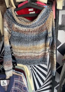 Striped Knit Pullover Sweater