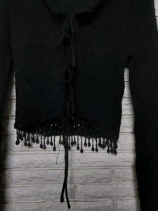 Alpaca Wool Cardigan With Beads