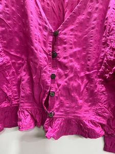 V-Neck Ruffle Detail Crop Top